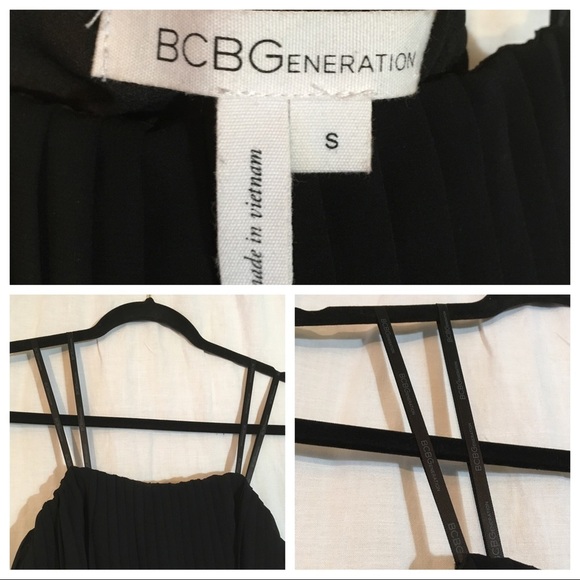BCBGeneration Strapless Pleated Midi Dress Sz Small Pockets High Low Party Dress - Picture 6 of 6